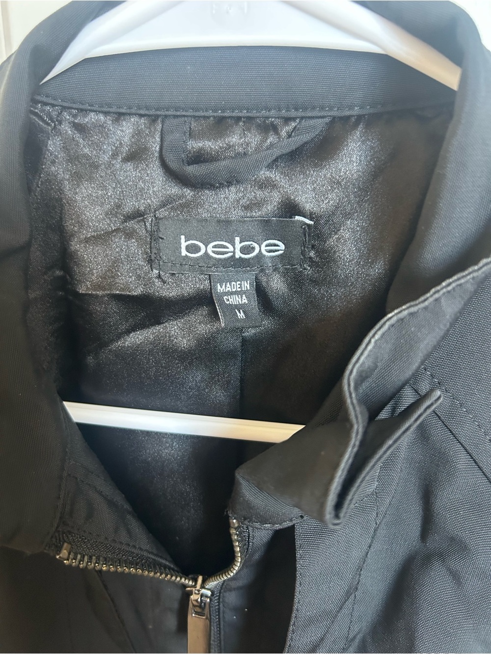 Y2K bebe Black Utility Trench Coat | Military Inspired Longline Jacket - Picture 3 of 7